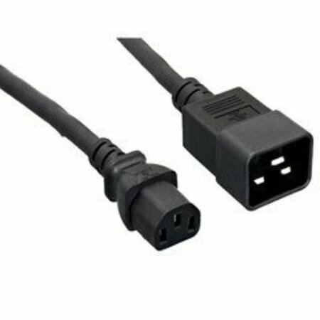 SWE-TECH 3C Server Power Extension Cord, Black, C20 to C13, 14AWG/3C, 15 Amp, 3 foot FWT10W2-04203